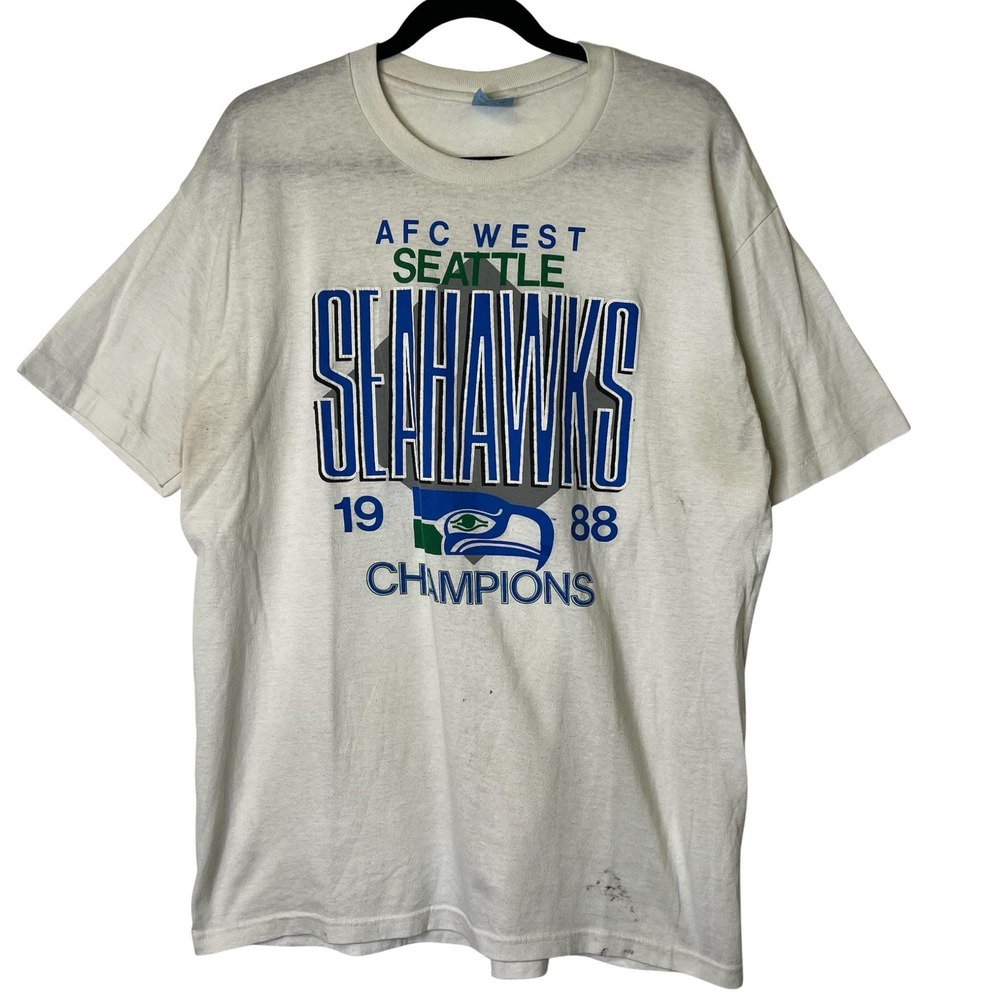 Vintage 1988 Seattle Seahawks Western Division Champions T-Shirt XL NFL Football